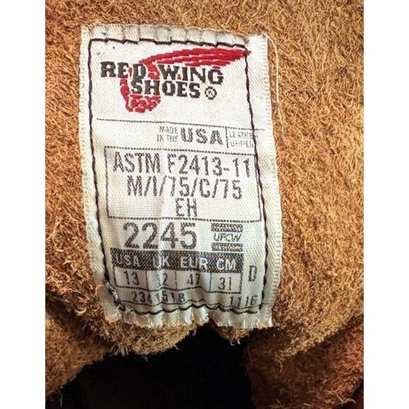 Red Wing Men’s 2245 SuperSole Electrical Hazard Steel Toe Work Boots Size 13D - Picture 11 of 11